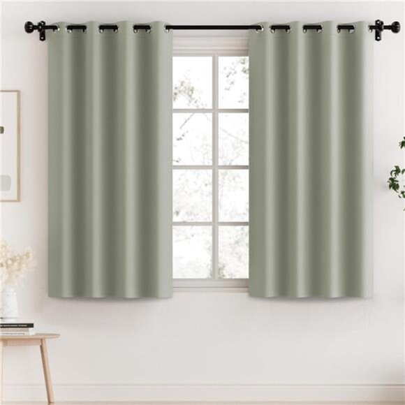 100% Blackout Curtains for Bedroom Thermal Insulated Blackout Curtains 45 inch - Picture 1 of 7